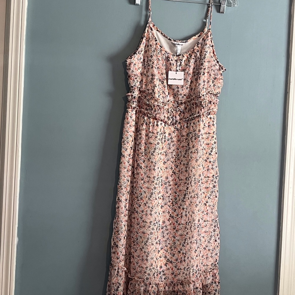SELLING CHARLOTTE RUSSE DRESS 👗 SIZE XL FLORAL COLOR SLEEVELESS BNWT - Picture 10 of 16